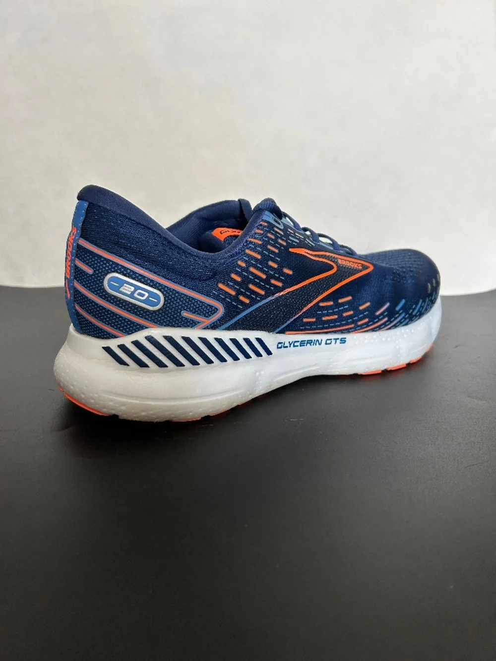Brooks Glycerine 20 GTS Blue Depths/Palace Blue/Orange Sneakers,, Size 12.5 2E - Picture 1 of 11